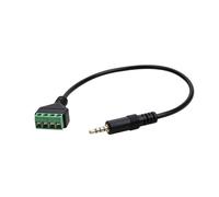 Ddujbtp Cavo audio TRRS placcato oro da 3,5 mm con terminali a vite a 4 pin, connettori stereo da 30 cm per adattatori adattatori audio compatibili con OMTP CTIA