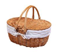 Ddujbtp Comodità per bambini, cestino portaoggetti in rattan, elegante, per campeggio, viaggi e giornate rilassanti, appuntamenti romantici