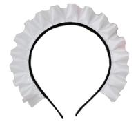 Ddujbtp Elegante cerchietto per capelli in pizzo pieghettato giapponese carino anime raduni fascia per capelli cosplay per ragazza bianco per le donne