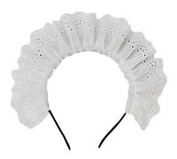 Ddujbtp Elegante cerchietto per capelli in pizzo pieghettato giapponese carino anime raduni fascia per capelli cosplay per ragazza bianco per le donne