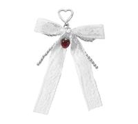 Ddujbtp Elegante ciondolo con fiocco in rilievo per borsa con dettagli a nastro, accessorio in stile retrò, perline decorative, Ciliegia, Organizer per borse