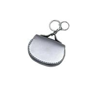 Ddujbtp Elegante design a ferro di cavallo portachiavi sacchetti in vera pelle morbida clip ergonomica in metallo per supporto clip in metallo per attacco borsa, Argento, Taglia unica