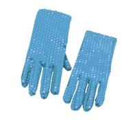 Ddujbtp Festa di Natale Paillettes Guanti Elastico Bambini Galateo Pieno Dito Brillante Paillettes Canto Danza Glitter Bambini Ragazze Lungo Dito Pieno, Blu, Taglia unica