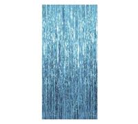 Ddujbtp Foglio di alluminio Frange Tenda Per Festivi Decorazione Del Partito Metallico Tinsel Hanging Streamer Per Compleanno Matrimonio Elegante Partito Sfondo, Azzurro, Taglia unica