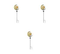 Ddujbtp Luce LED Paesaggio Luna E Stella Forma Solare Figurine Lampada Statua Ferro Texture Adatto Per Yard Luci Resistente Alle intemperie