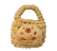 Ddujbtp Mini Capybara Portachiavi, custodia morbida pelosa per auricolari, con design a forma di orsetto, per bambini e ragazzi, Stile 05, Organizer per borse