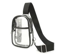 Ddujbtp Pacchetto casuale del petto dei sacchetti della borsa a tracolla del PVC resistente dell'acqua della radura borsa a tracolla per l'evento sportivo di concerti dello stadio, Nero , Organizer