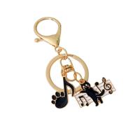 Ddujbtp Portachiavi a forma di pianoforte con gatti, portachiavi creativo per auto, con note musicali, ornamenti da appendere, ciondolo per borsa da donna, B, Organizer per borse