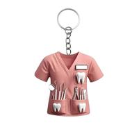 Ddujbtp Portachiavi acrilico del regalo di apprezzamento del personale clinico con la dimensione compatta dettagliata di progettazione uniforme per le chiavi o gli zaini Regalo portachiavi del