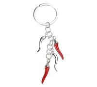 Ddujbtp Portachiavi alla moda con ciondolo a forma di peperoncino in lega, elegante ciondolo per borsa, decorazione unica a goccia d'olio, catena con effetto Loved, B, Taglia unica
