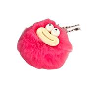 Ddujbtp Simpatico ciondolo a forma di palla pelosa a forma di bocca di salsiccia con ciondolo a forma di palline in peluche morbido per borsa, Rosso, Organizer per borse