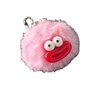 Ddujbtp Simpatico ciondolo a forma di palla pelosa a forma di bocca di salsiccia con ciondolo a forma di palline in peluche morbido per borsa, rosa, Organizer per borse