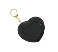 Ddujbtp Simpatico porta badge a forma di cuore con ciondolo a forma di anime, in pelle PU, per studenti e collezionisti, Nero , Organizer per borse
