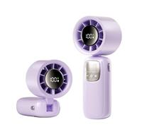 Ddujbtp Ventilatore portatile silenzioso con display a LED, ricaricabile, compatto, per uso interno ed esterno