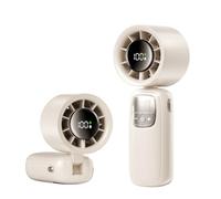 Ddujbtp Ventilatore portatile silenzioso con display a LED, ricaricabile, compatto, per uso interno ed esterno