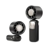 Ddujbtp Ventilatore portatile silenzioso con display a LED, ricaricabile, compatto, per uso interno ed esterno