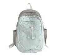 Ddujbtp Zaino di colore di contrasto di modo per lo studente della scuola grande capacità borsa del computer portatile zaino da viaggio con corda elastica, Blu, S, Organizer per borse