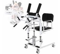 DDZJTPP Sollevatore Paziente Idraulico, Altezza di Sollevamento Idraulica Paziente Altezza di Sollevamento Regolabile 40-65 Cm, con Schienale Diviso a 180° per Malati Anziani Disabili,Black