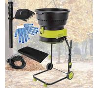 DDZJTPP Trituratore Elettrico per Foglie da Giardino,Trituratore per Rami Albero,Riduzione 17:1,Apertura Tramoggia Alimentazione 54 Cm con Ruote E Sacco Raccolta,per La Pulizia Cortile,50mxPowercord