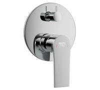 DE-992011 - Rubinetto da incasso rotondo da incasso, 1/2", con corpo di base in ottone - Miscelatore monocomando per doccia a incasso, superficie cromata