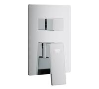 DE-992211 - Rubinetto da incasso quadrato da incasso, 1/2", con corpo di base in ottone - Miscelatore monocomando per doccia a incasso, superficie cromata