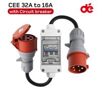 dé Adattatore CEE da 32A a 16A con interruttore 3 fasi 400V adattatore ad alta corrente a 5 poli con classe di protezione IP44