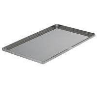 De Buyer 3360.60 - Piastra con bordi dritti in acciaio inox 18% ép, 1 mm, lunghezza 60 cm/larghezza 40 cm/altezza 2 cm