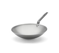 De Buyer 5114.35 - Wok in acciaio al carbonio, forma arrotondata, manico resistente