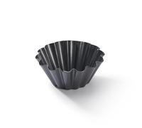 De Buyer Acciaio Antiaderente Stampo brioche a Bordo Svasato, 4702.10, Silicone, Nero, Diametro 10 Cm, 14 scanalature