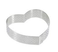 De Buyer Anello per crostata a forma di cuore perforato, 7,6 cm, perfetto per cuocere crostate croccanti a forma di cuore, facile da usare e pulire, prodotto in Francia