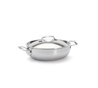 DE BUYER - Collana bombata a due manici in acciaio inox 5 strati AFFINITY con coperchio in acciaio inox - 28 cm - Made in Francia, Senza PFAS, Montata Rapida in °C, Inox 18/10, All Feux + Forno,