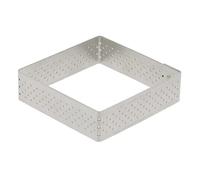De Buyer - Cornice per torta quadrato perforato, bordo dritto, in acciaio inox 15 cm