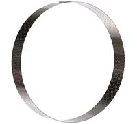 DE BUYER Inox Cercles Perfores Cerchio per Torta Rotondo VALHORNA Perforato-Diametro 24,5 cm, Altezza 3,5 cm-3098.09, Acciaio Inossidabile, Argento