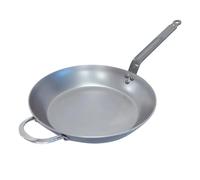 De Buyer Mineral B Element Padella lionese in Ferro con Due manichi, 5610.32, Acciaio, Argento, 32 cm