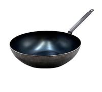 De Buyer - Padella wok in acciaio al carbonio blu spessore 2 mm - ACCESSO - Diametro 31,8 cm, superficie di cottura 15 cm - Adatto al forno - PFAS, PFOA & PFOS Free - Made in France