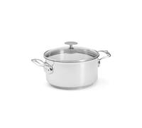 De Buyer - Pentola in acciaio inox MILADY con coperchio in vetro - 20 cm - Made in Francia, Senza PFAS, Inox 18/10 Performante e resistente, fondo sandwich, tutti i fuochi + forno, finitura lucida