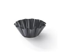 De Buyer Stampo brioche con scanalature, 4702.22, Acciaio Rivestito Antiaderente, Nero, Diametro 22 cm, altezza 8.3 cm, spessore 0.4 mm