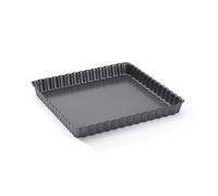 DE BUYER Stampo in Acciaio Antiaderente Torta Quadrata Fondo smontabile 23 cm, Grigio, 23 x 23 x 2.7 cm