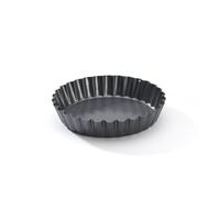 De Buyer Stampo in Acciaio Antiaderente Tortiera con Bordo Svasato e scanalture, 4703.12, Altri, Nero, 12 cm