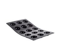 De Buyer Moulflex Standard Vassoio con 15 stampi semisferici in Silicone, Lunghezza 30 cm x 17.5 cm, 1961.02, Nero, Lungheza 30 cm