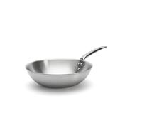 DE BUYER - Wok in Acciaio Inox a 3 Strati ALCHIMY - 32 cm - Made in Francia, Senza PFAS, Master of Cooking, Inox 18/10, Tutti i fuochi + Forno, Finitura Lucida Spazzolata, Grigio