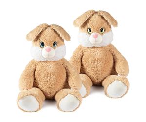 De.car2 Peluche Coniglio Beige Maxi L 100 Cm Occhi Ricamo Glitterati 1 Pz