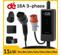 dé Caricabatterie portatile EV Type2 cavo di ricarica 11kW 3 fasi 6m 10m 15m 20m cavo di ricarica caricabatterie per veicoli elettrici per Tesla BYD