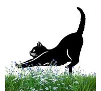 de chat noir - Piquet de jardin en métal mignon | Statue de chat décorative pour jardin | Décoration extérieure pour pelouse, artisanat pour amoureux des chats