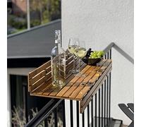 DE-COmmerce Tavolo Appeso Da Balcone In Bambù Per Ringhiera