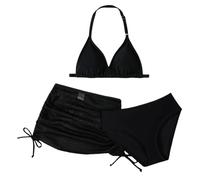 de - Costume da bagno da bambina, tre pezzi, con berretto adatto per piscina, spiaggia, spiaggia, attività estive, adatto per anziani, dai 5 agli undici anni, comfort quotidiano