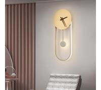 de da Parete, Applique da Parete a LED, Orologio, da da Parete 2700K/4500K/6500K, Applique da Parete in Stile Nordico Art Déco, Illuminazione da Parete Vintage per Studio (Oro+Nero, Luce ne