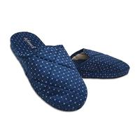 de fonseca Ciabatte Uomo alla Milanese, Pantofole Invernali Chiuse da Casa, Pantofola in Stoffa di Prima Qualità, Ciabatta Antigraffio, Lavabile e per Ospiti (Blu Pattern, 41)