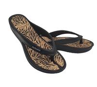 de fonseca Ischia Super Ciabatte Donna Infradito, Ciabatta in Gomma per Casa, Mare e Spiaggia FlipFlop Estive con Zeppa (Animalier Nero, Sistema Taglie Calzature EU, Adulto, Donna, Numero, Media, 39)