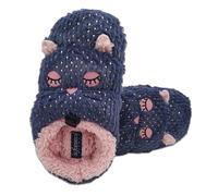 de fonseca Le Dormigatto Ciabatte Donna Invernali, Pantofole Pelose da Casa, Babucce Chiuse Calde e Comode (Moppina Blu, Sistema Taglie Calzature EU, Adulto, Numero (Range), Media, 40, 41)